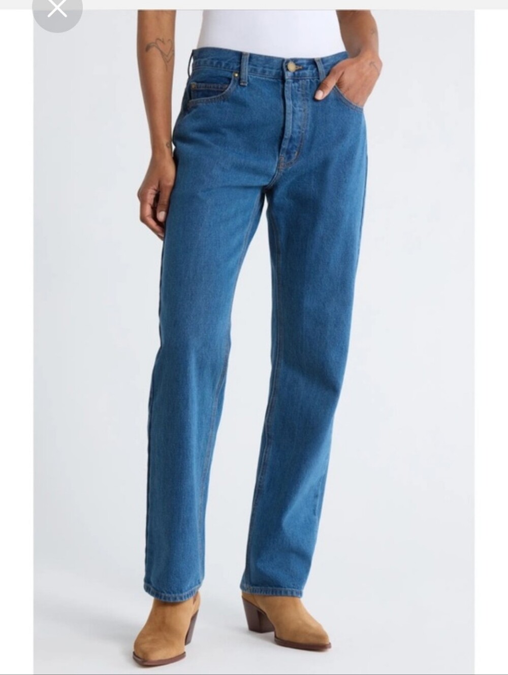 THE GREAT. The Wayne Jeans Straight Leg Buttonfly Slouch Boyish Style Size 25